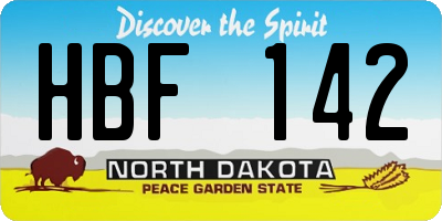 ND license plate HBF142