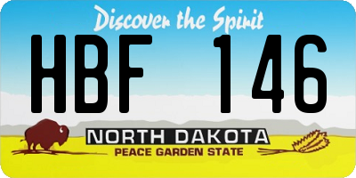 ND license plate HBF146