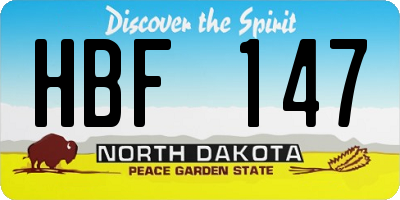 ND license plate HBF147