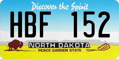 ND license plate HBF152