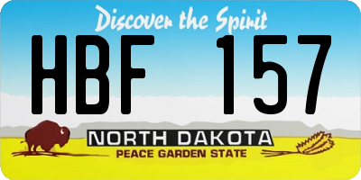 ND license plate HBF157