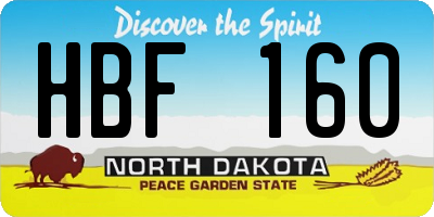 ND license plate HBF160