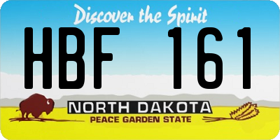 ND license plate HBF161