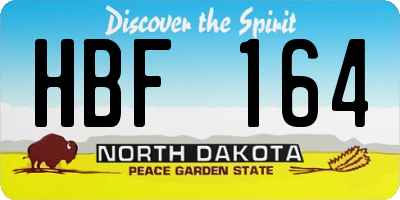 ND license plate HBF164