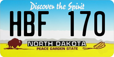 ND license plate HBF170