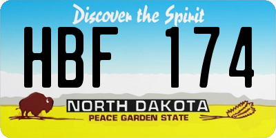 ND license plate HBF174