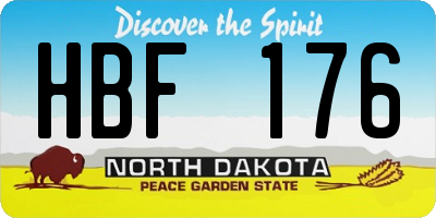 ND license plate HBF176