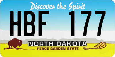 ND license plate HBF177