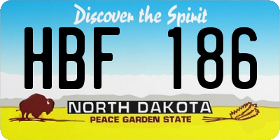 ND license plate HBF186