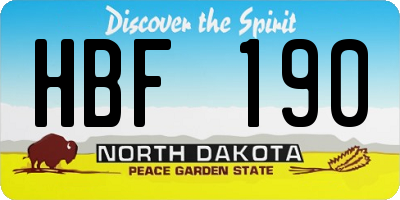 ND license plate HBF190