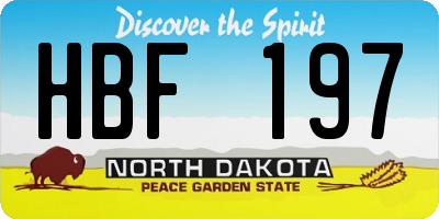 ND license plate HBF197