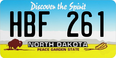 ND license plate HBF261