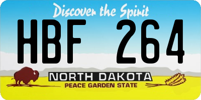 ND license plate HBF264