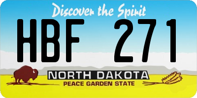 ND license plate HBF271