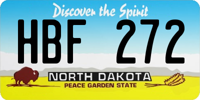 ND license plate HBF272