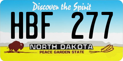 ND license plate HBF277