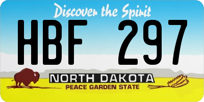 ND license plate HBF297