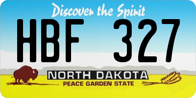 ND license plate HBF327