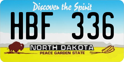 ND license plate HBF336