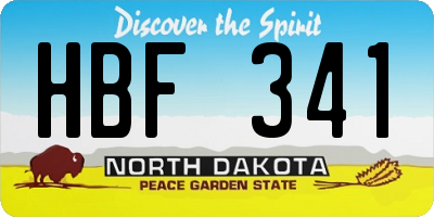ND license plate HBF341