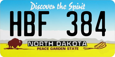 ND license plate HBF384