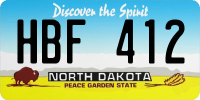 ND license plate HBF412