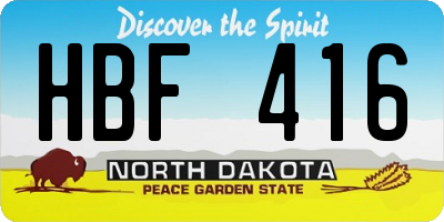 ND license plate HBF416