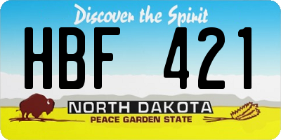 ND license plate HBF421