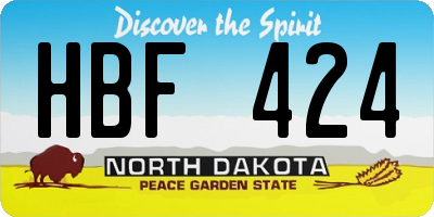 ND license plate HBF424