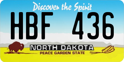 ND license plate HBF436