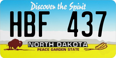 ND license plate HBF437