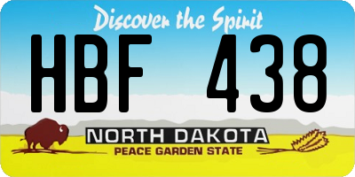 ND license plate HBF438