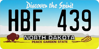 ND license plate HBF439