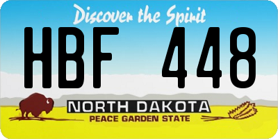 ND license plate HBF448