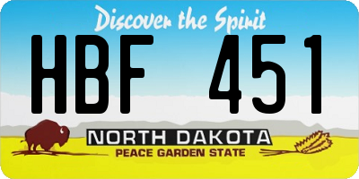 ND license plate HBF451