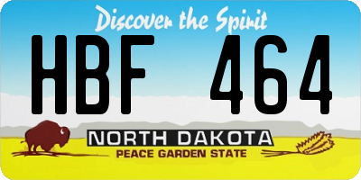 ND license plate HBF464