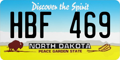 ND license plate HBF469