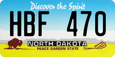 ND license plate HBF470