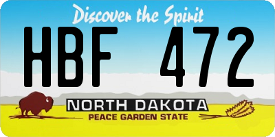 ND license plate HBF472
