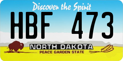 ND license plate HBF473