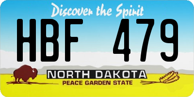 ND license plate HBF479