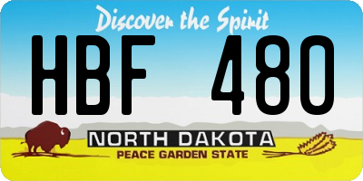 ND license plate HBF480