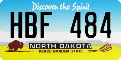 ND license plate HBF484