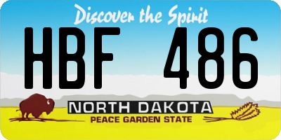 ND license plate HBF486
