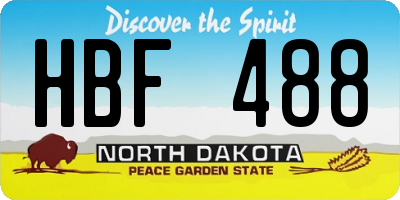 ND license plate HBF488