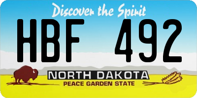 ND license plate HBF492