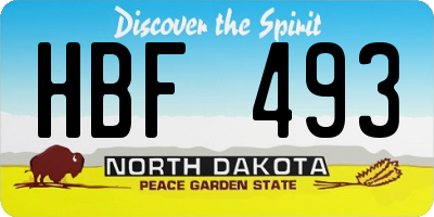 ND license plate HBF493