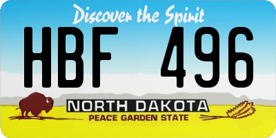 ND license plate HBF496