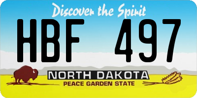 ND license plate HBF497