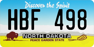 ND license plate HBF498